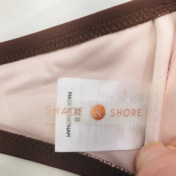 Shade And Shore Women's 32B Lightly Lined Shirred Bralette Bikini Swim Top NWOT - Picture 4 of 11